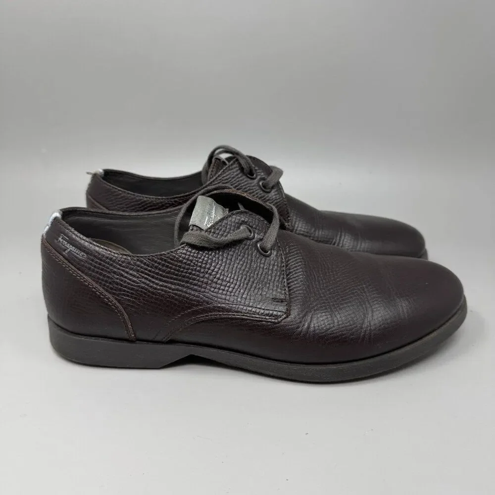 Salvadore Ferragamo World Mens Soft Soled Leather Shoes Size 8